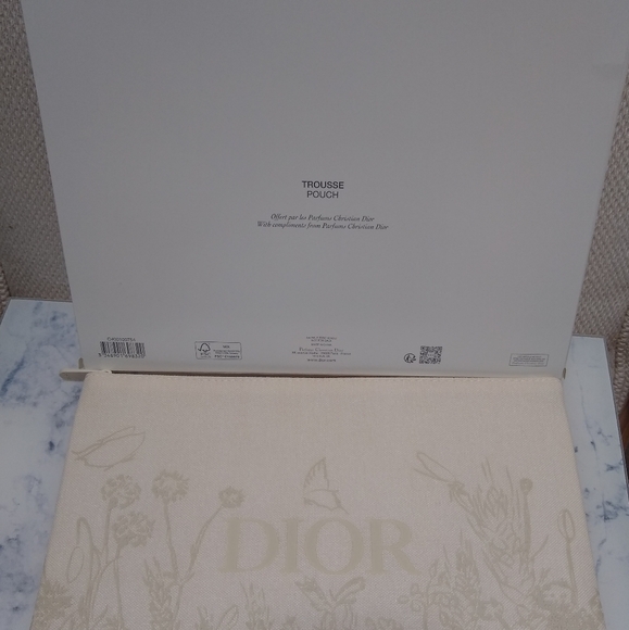 Christian Dior Cream Spring Flower Clutch Bag Pouch Limited Edition New In Box - Picture 2 of 11